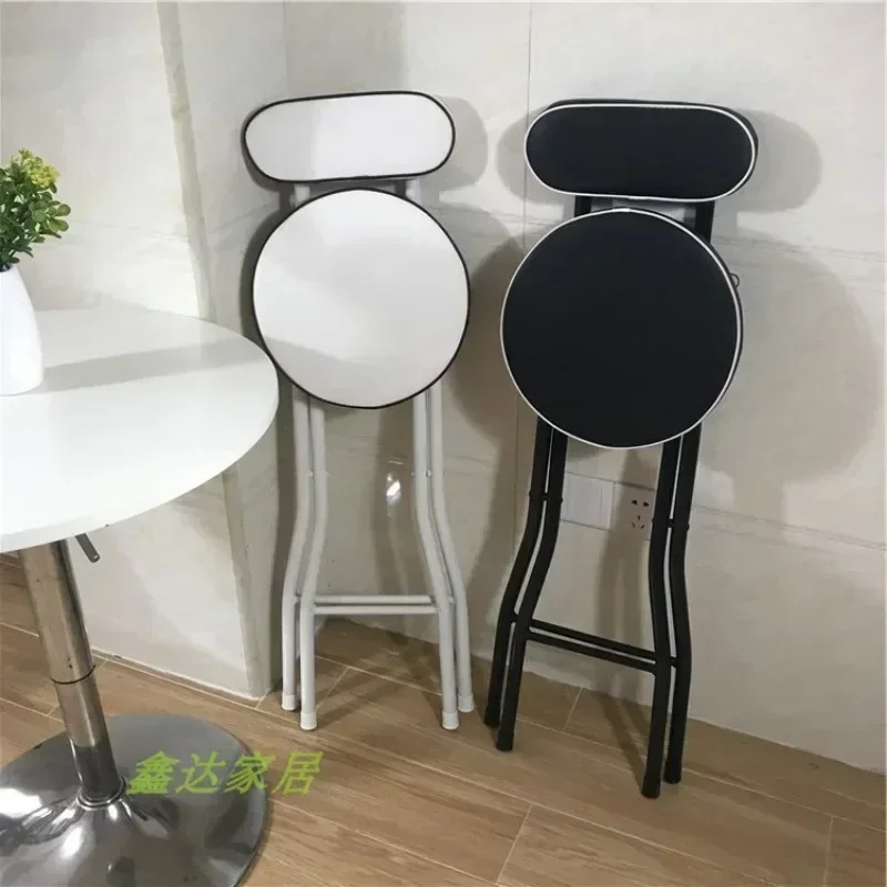 Foldable Bar Chairs Modern Simple Bar Stool for Home Cash Register Portable High Chair with Backrest Stool