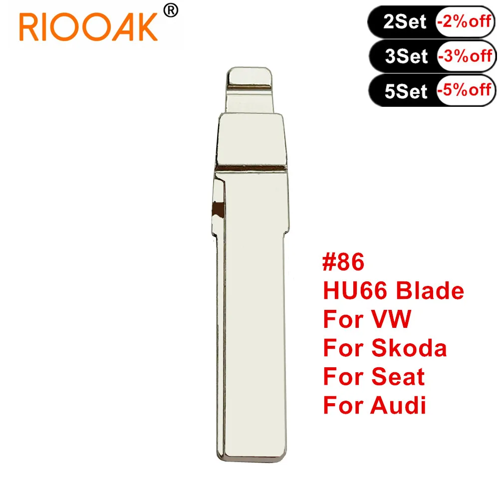 10 Stück Auto Blank Ersatz KD VVDI Fernschlüsselblatt # 86 HU66 HAA Autoschlüsselblatt für Volkswagen Passat Bora Skoda Seat Audi