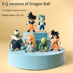 6Pcs/Set Anime Dragon Ball Figure Q Version Son Goku Vegeta Majin Buu Collection Figurine Toys Action Model Series Dolls Gift