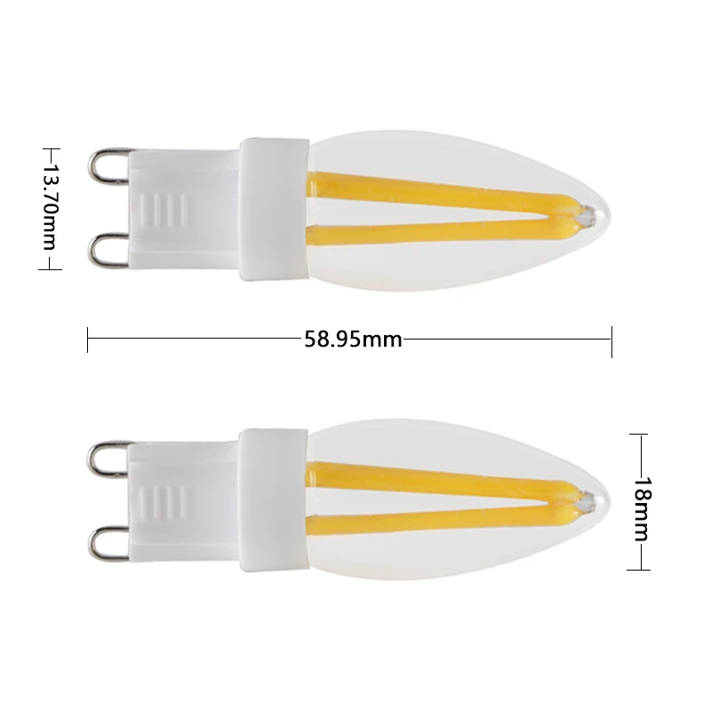 2pcs Lampara G9 Led filament Bulb COB 110v 220v 4W Dimmer Mini Candle Spotlight Home Chandelier Lighting Indoor Lamp Cool White