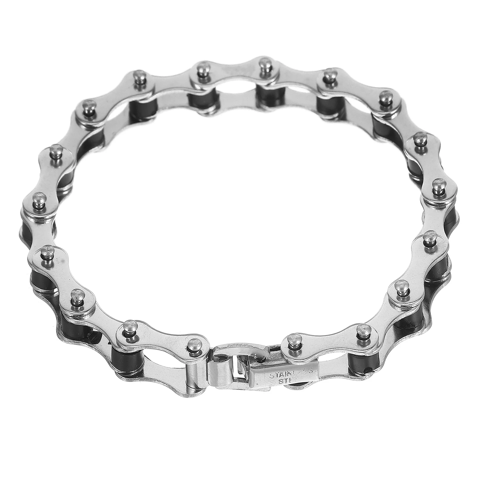 

1Pcs Men Stainless Steel Bike Chain Bracelet Chunky Heavy Duty Wrist Decoration Perfect Birthday Christmas Gift for Boys Fathers
