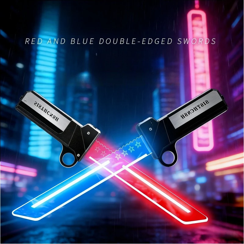 

2026 Rotate Lightsaber Sword Toy Light Sword Games for Children Adult Double-Bladed Luminous Toy for Kids Interactive Cosplay