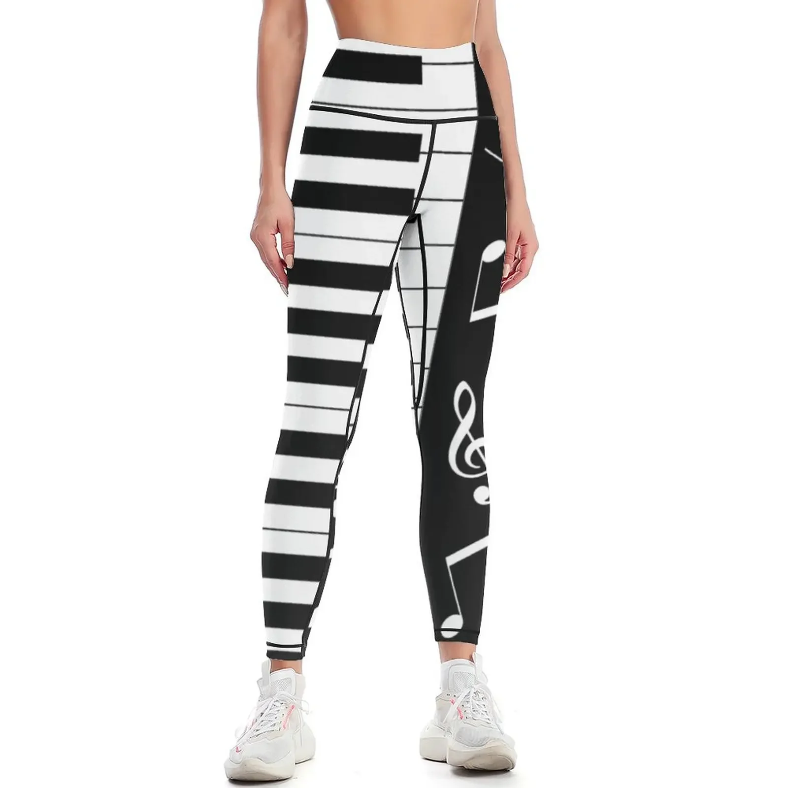 

Piano Keyboard with Music Notes Leggings Women's trousers legging gym sports for gym Women's sportswear Womens Leggings