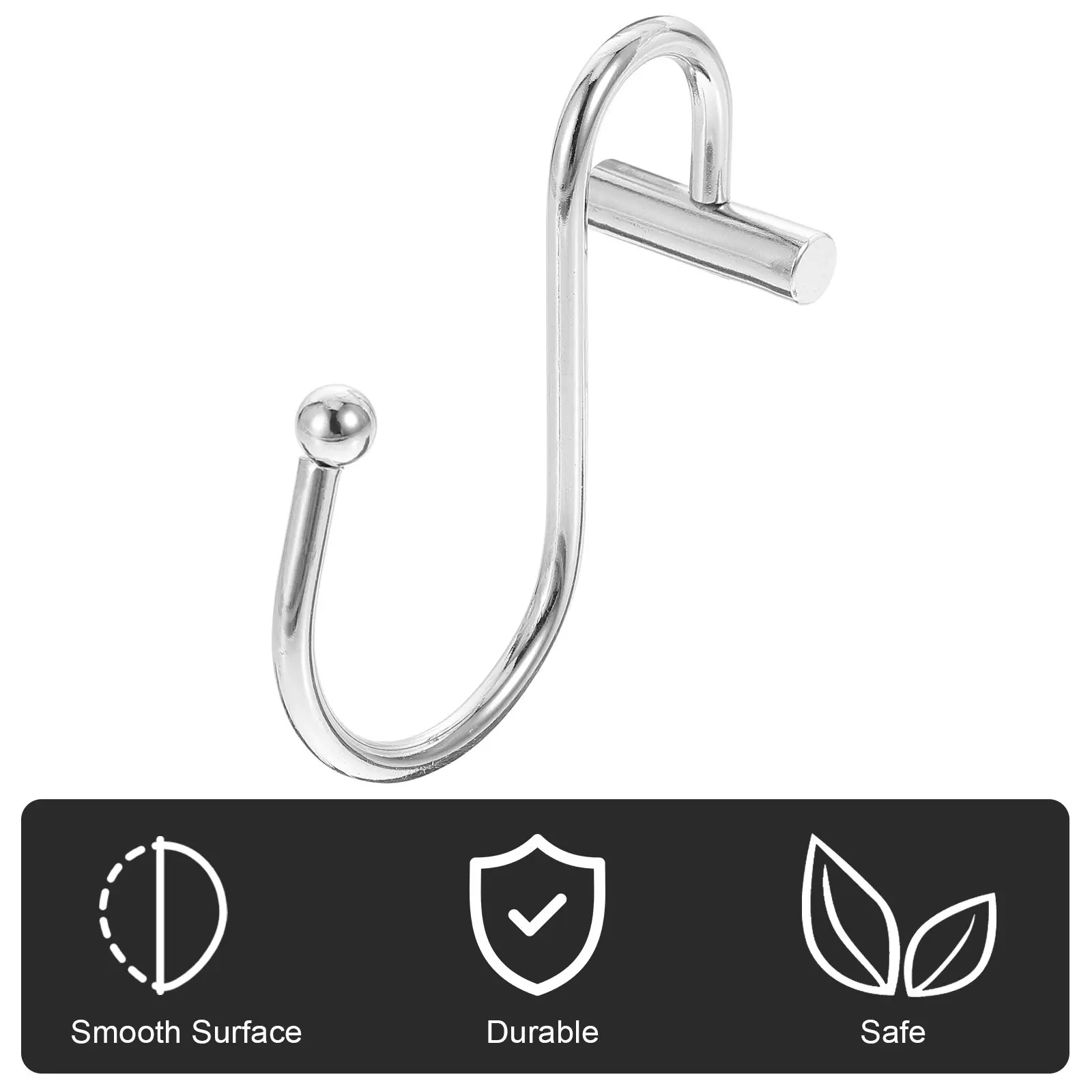 12Pcs T Bar Curtain Hooks Iron Smooth Glide Shower Rod Hangers for Bathroom T Shaped Shower Hooks Compact Storage Friendly