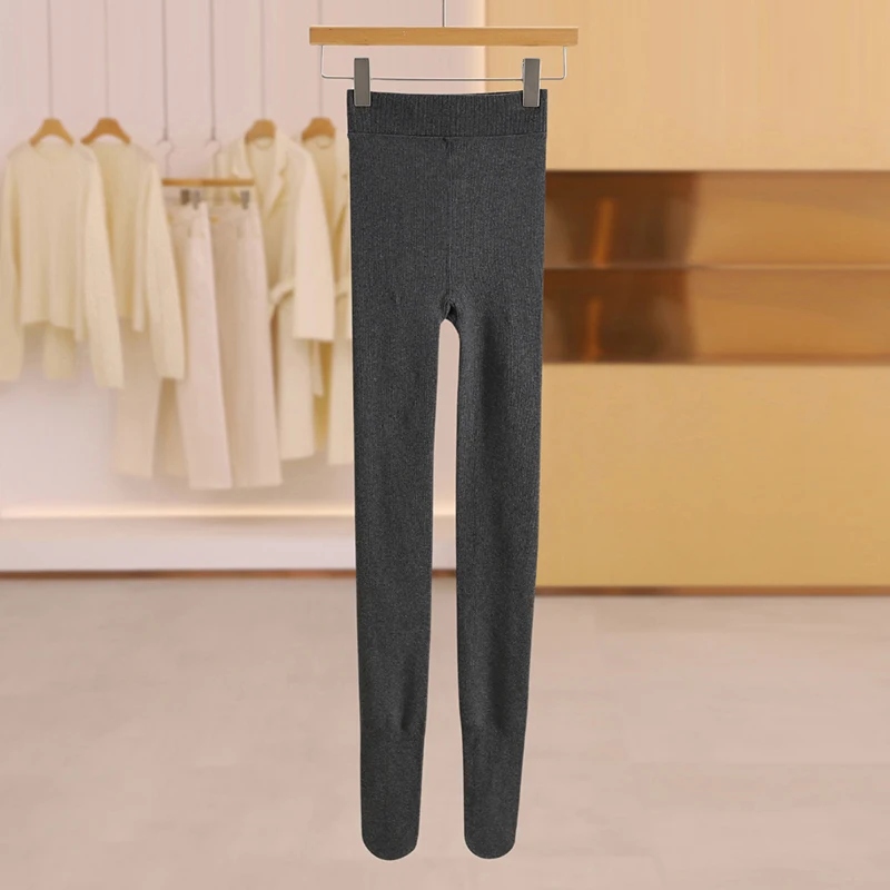 Combinaison basique amincissante doublée de Fce, pantalon polyvalent élastique, taille haute, polyester, coton, mélange de élasthanne, hiver pour femmes...