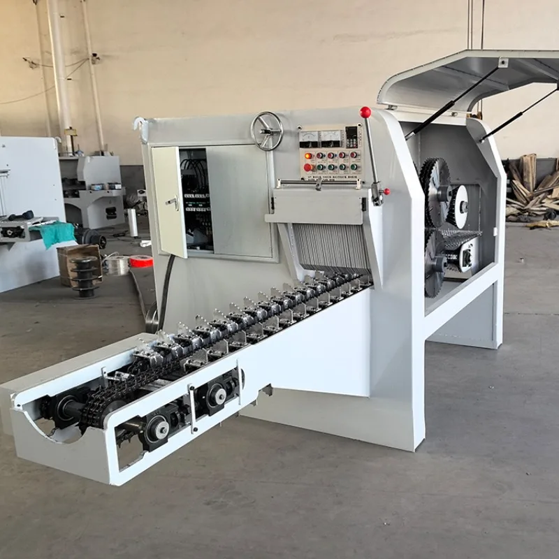 Woodworking automatic feeding round wood multi-crack sawing wood multi-sawing machine