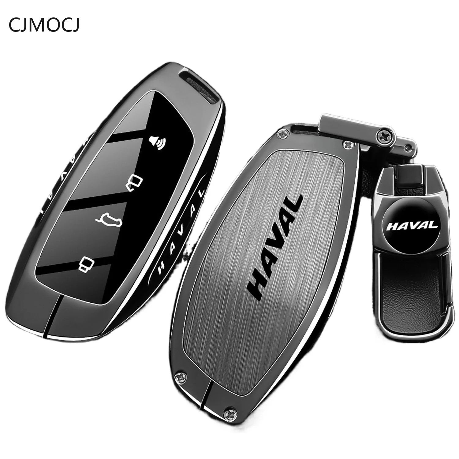 For 2026 Haval H6L Key Case Cover Chain, Zinc Alloy Car Key Fob Shell, Anti-Scratch Shockproof Smart Keychain, Haval Accessories