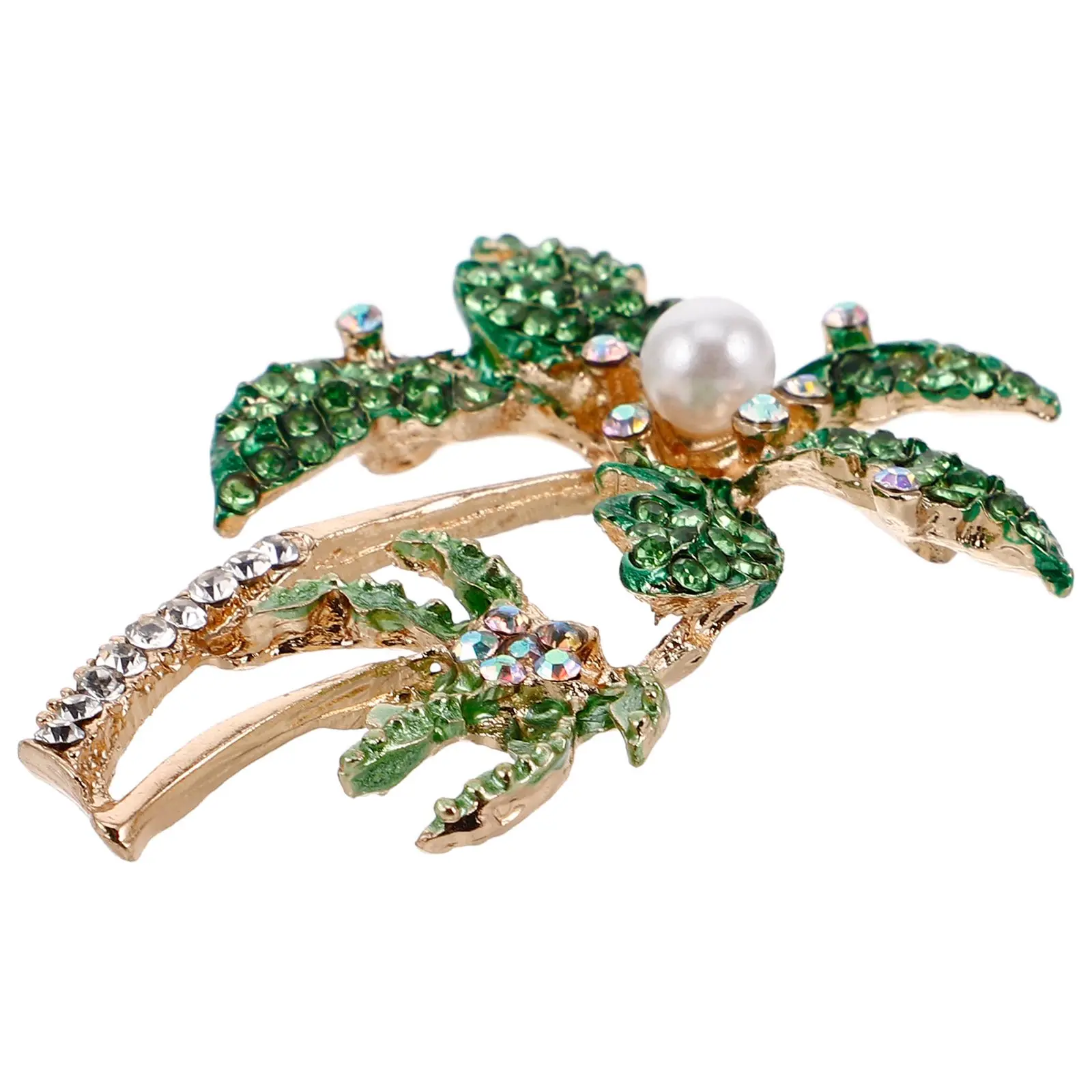 Coconut Rhinestone Shiny Breastpin Rhinestone Breastpin Women Tropical Summer Accessories Fashion Brooch