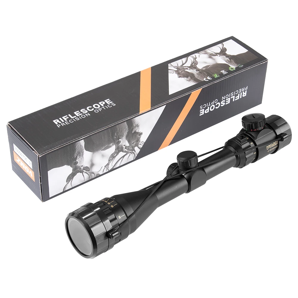 Imagem -05 - Riflescope Iluminado para Caça Ponto Vermelho e Verde Óptica 416x40 Mira Sniper Dianteiro e Traseiro Escopo do Rifle