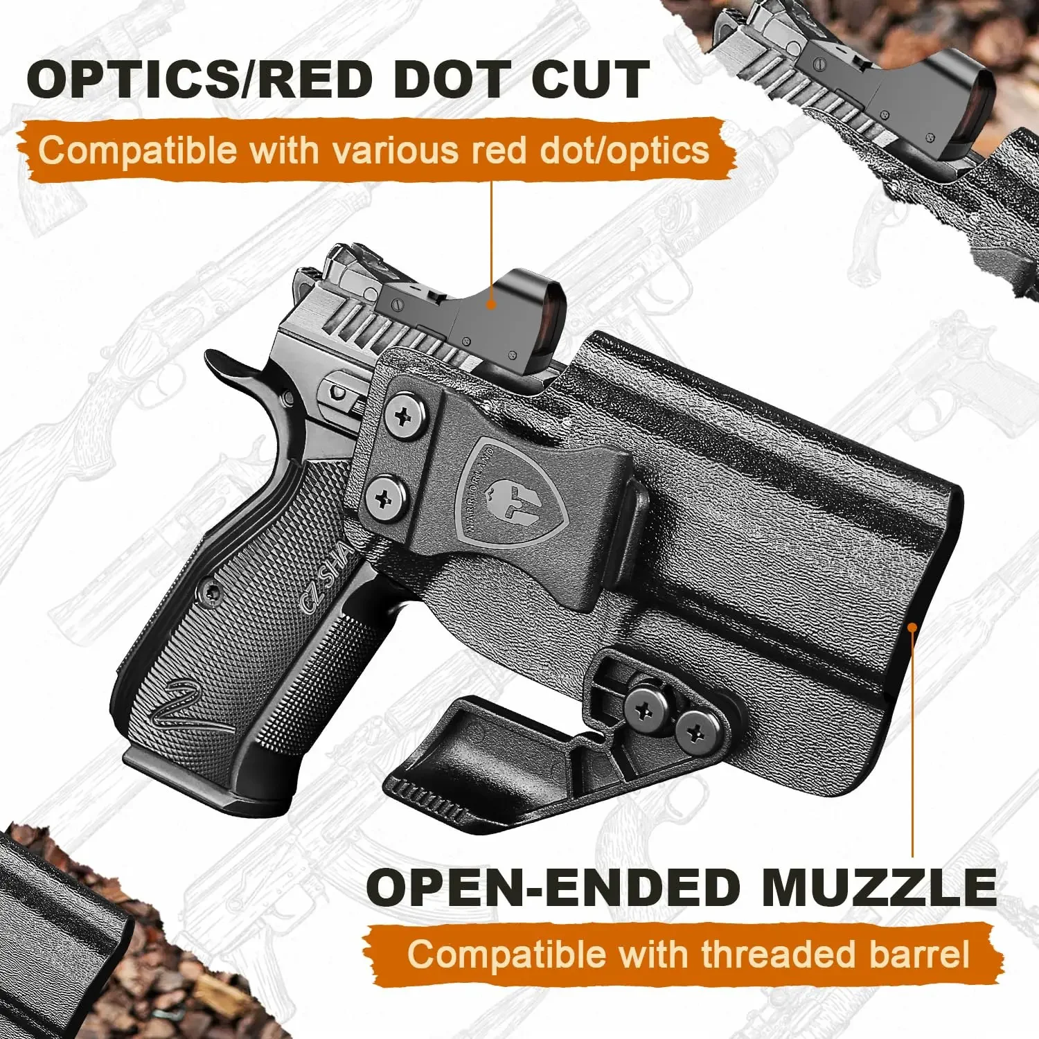 

For CZ Shadow 2 Compact/ CZ Shadow 2,IWB Kydex Right Holster,Claw,Inside Waistband Conceal Carry,Mounting Sight,Lock Click Sound