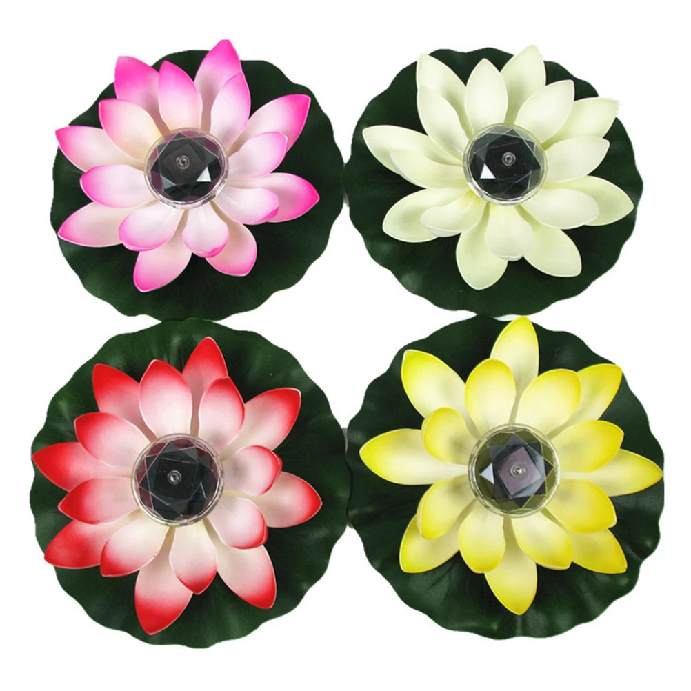 

Solar Powered Lotus Lights Elegant Decoration for Pond Yard Garden Outdoor Floating Waterproof LED Lighting Accessories