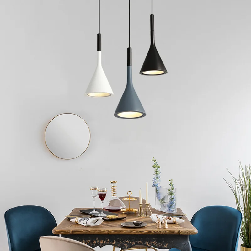 Nowoczesne wiszące lampy sufitowe drewno aluminium e27 lampa wisząca do jadalni stół nocna kuchnia czarne oświetlenie dekoracyjne