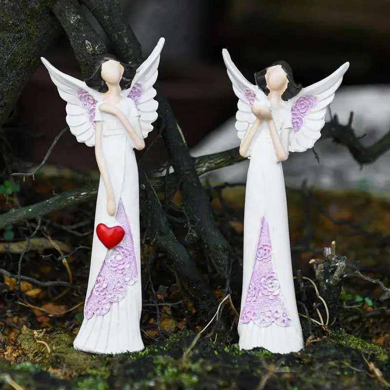 Angel Statue Resin Angel Ornaments Angel Figurines For Bookshelf Bedroom Living Room TV Stand Decorations