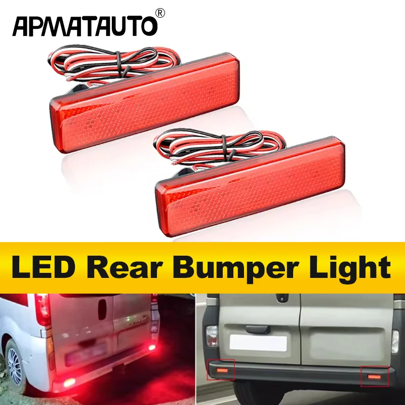 2Pcs For Renault Trafic Master for Nissan Primastar For Opel Vauxhall Vivaro Movano LED Brake Lamp Rear Bumper Reflector Light