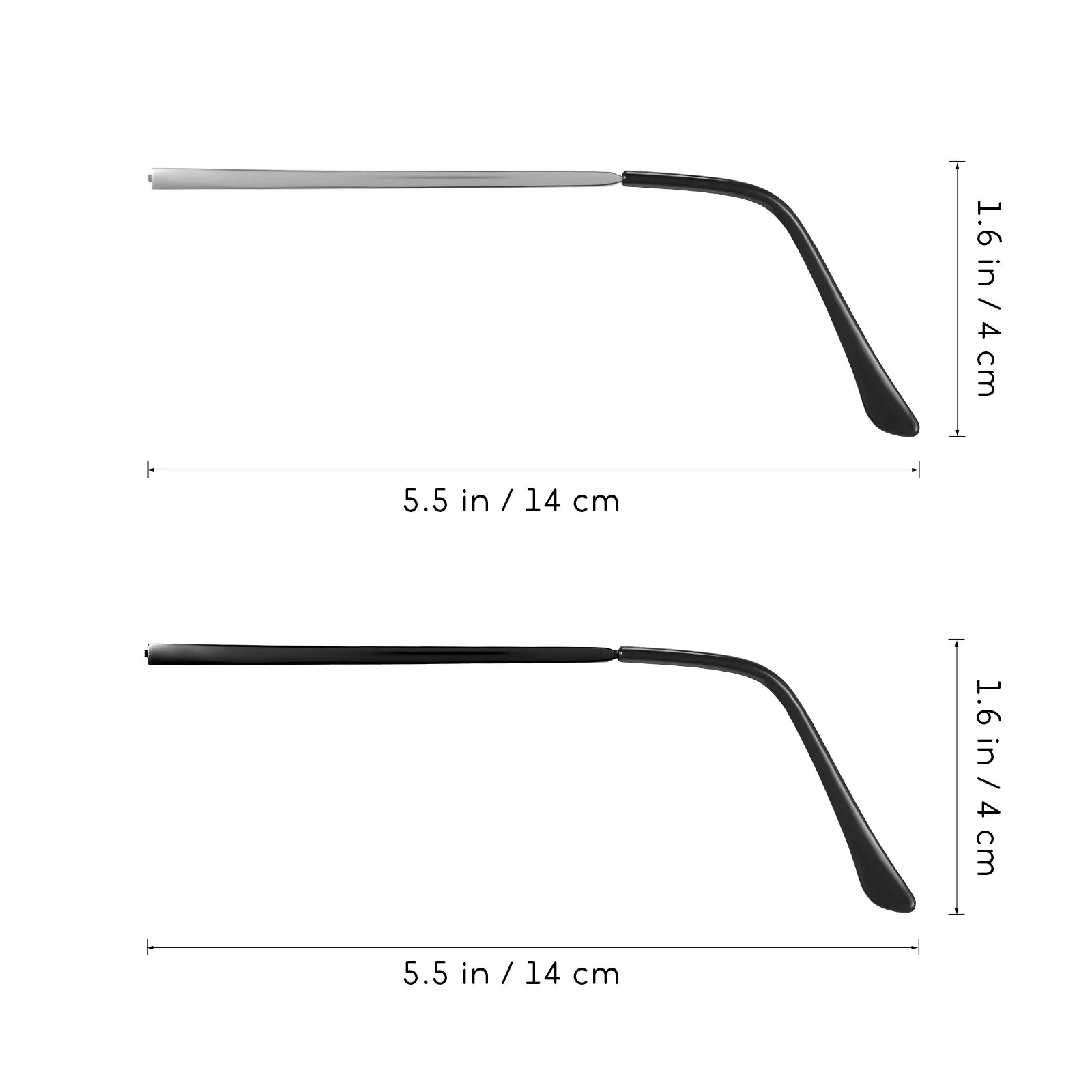2Pairs Glasses Arm Replacement Metal Eyeglass Legs Electroplated Universal Eyeglasses Frame Temple Repair Accessories
