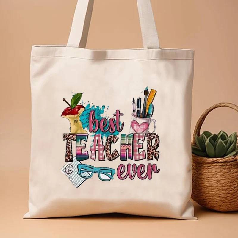 

Холщовая большая сумка в стиле ретро, вдохновляющая сумка для учителей меняет мир, большая вместительная сумка для покупок, путешествий, женская сумка на плечо