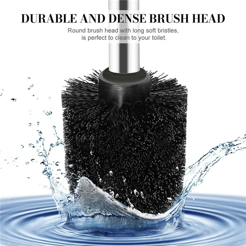 

FAST-Щетка для унитаза и держатель, комплект из 5 щеток для унитаза с длинной ручкой из нержавеющей стали 304, щетка для унитаза, черная