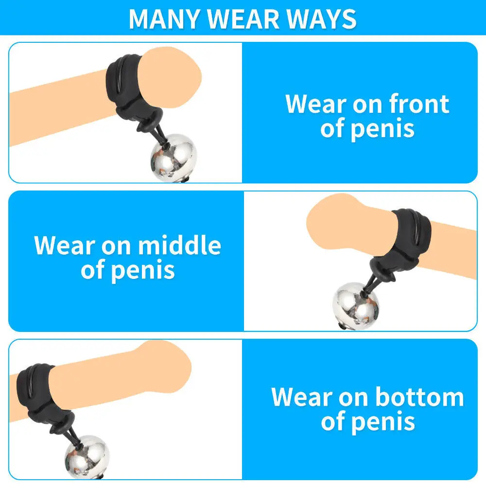 Metal Ball Cock Ring Penis Heavy Weight Hanger Stretcher Penis Erection Enlarger Extender Weight Stretcher Sex Toys For Men