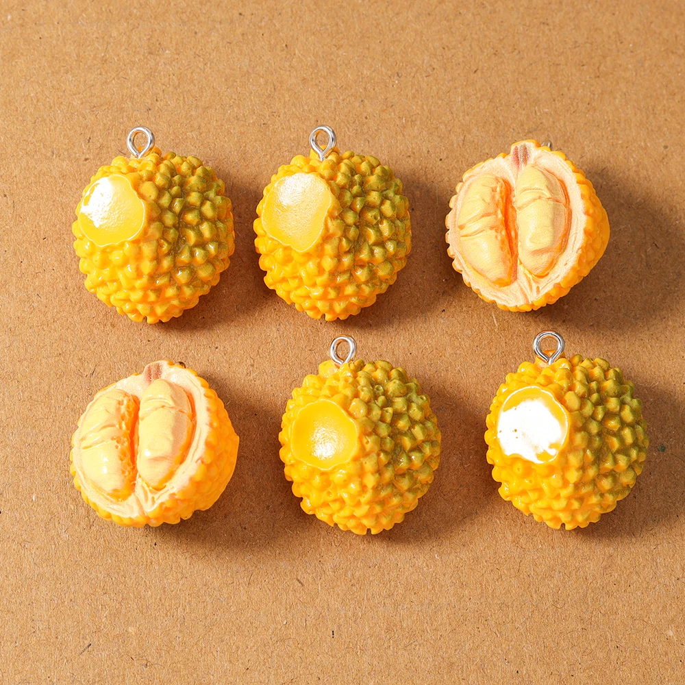 

10pcs Random Mix Simulation Fruit Durian Charms Pendants for Jewelry Making Necklace Earrings Bracelet DIY Handmade Accessories