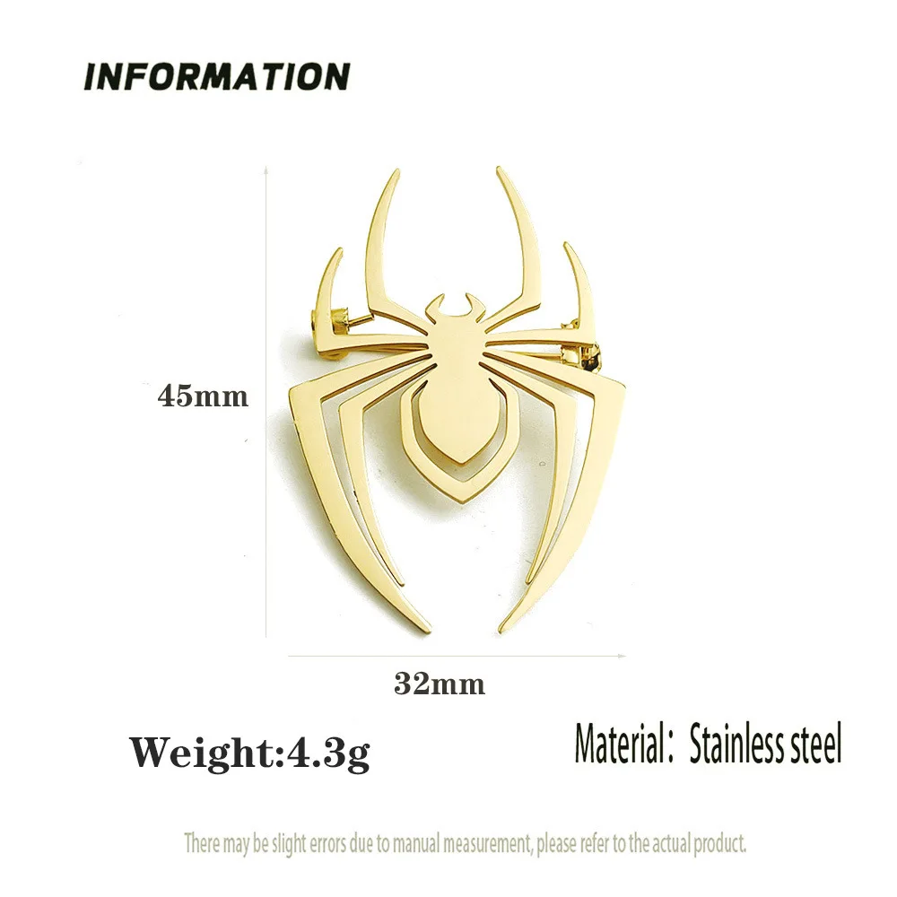 Cartoon Spider Man Spilla di personalità Design in metallo da donna Senso Maglia rossa Vestiti Fibbia Accessori Spille per abiti di moda