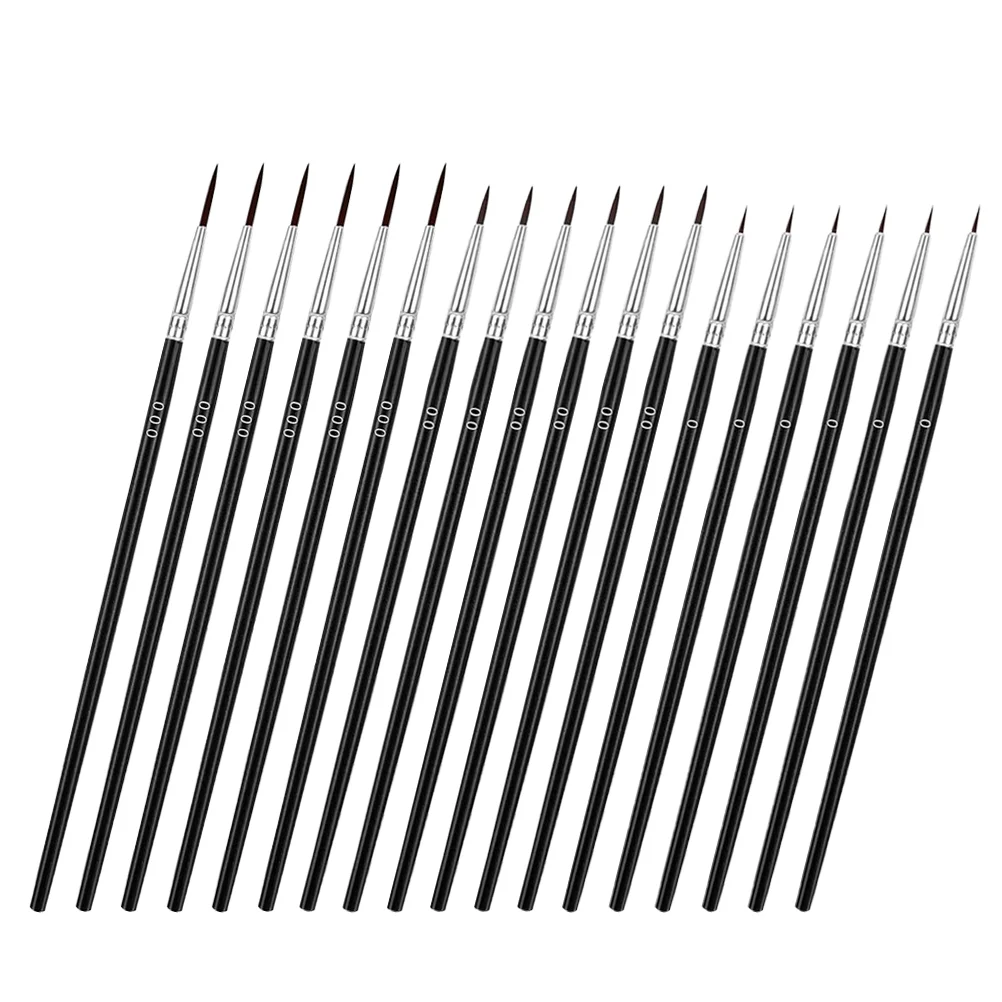30 Pcs Aldult Fine Point Hook Pen Child Paint Brushes for Kids Detail Painting Artist Supplies 1700X040X040CM Wood Small