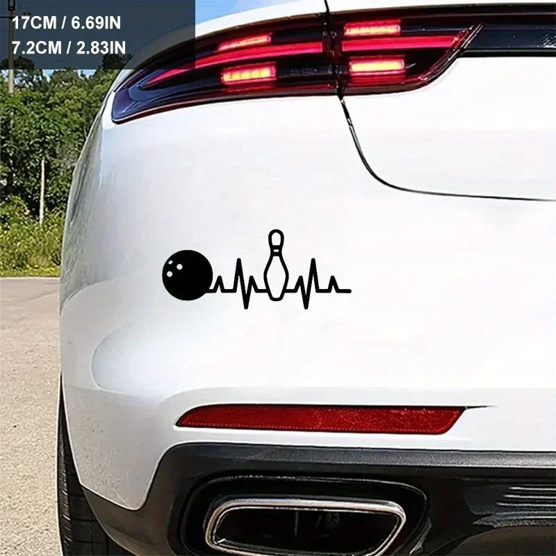 Bowling Heartbeat Reflective Car Stickers Auto Window Bumper Vinyl Decals Waterproof Decal Creative Car Accessories