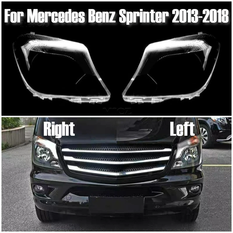 

For Mercedes Benz Sprinter 2013-2018 Car Accessories Clear Headlights Glass Lens Cover Replacement Shell Cover