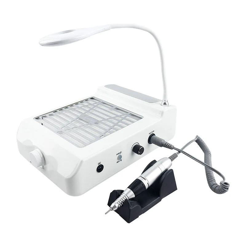 ماكينة مانيكير أربعة في واحد، مطحنة متكاملة، مكنسة كهربائية مع وسادة يدوية، فلتر سحب، مجمع غبار مانيكير، كرو