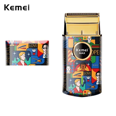 Kemei Uno Barbeador de folha única sem fio StyleCraft Graffiti Navalha profissional de íon de lítio Corte super próximo COM SEM IRRITAÇÃO