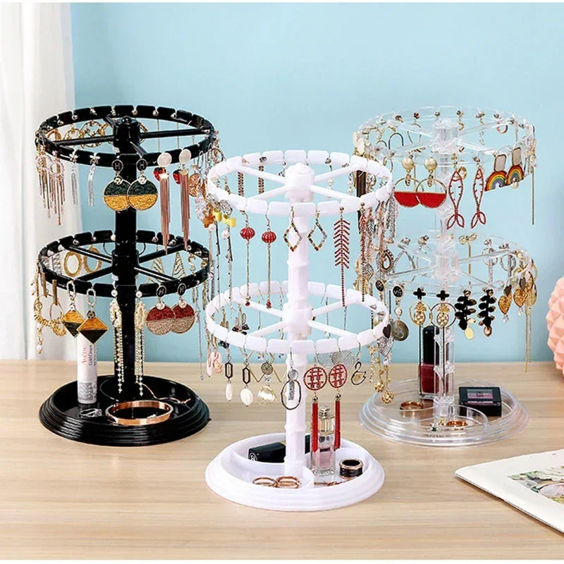 

Rotating Earrings Storage Shelf Jewelry Display Earring Display Stand Cases Holder Racks Fixtures Jewelry Earrings Organizer