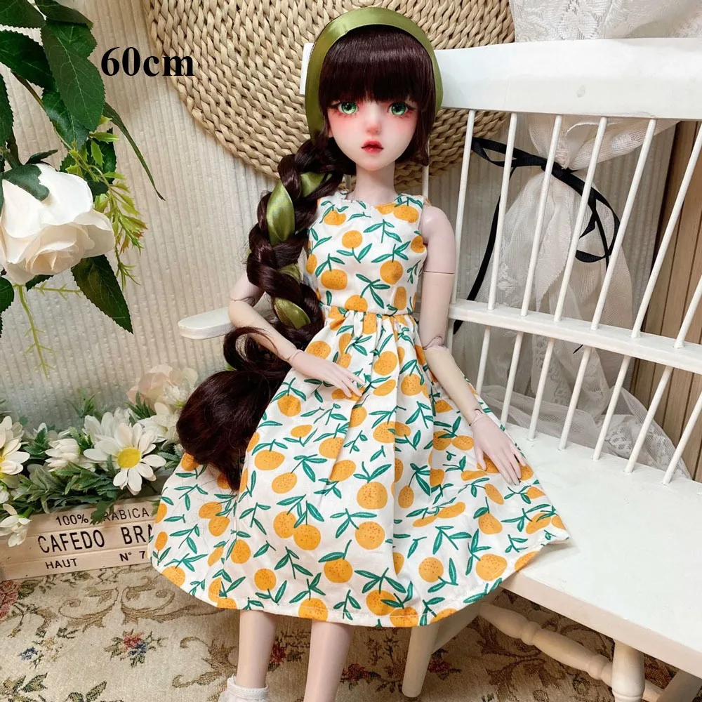 

Handmake Elegant Pumpkin Dresses Fashion Bow Flower Princess Pleated Long Skirt Mini for 1/3 1/4 1/6 BJD 30/45/60cm Dolls