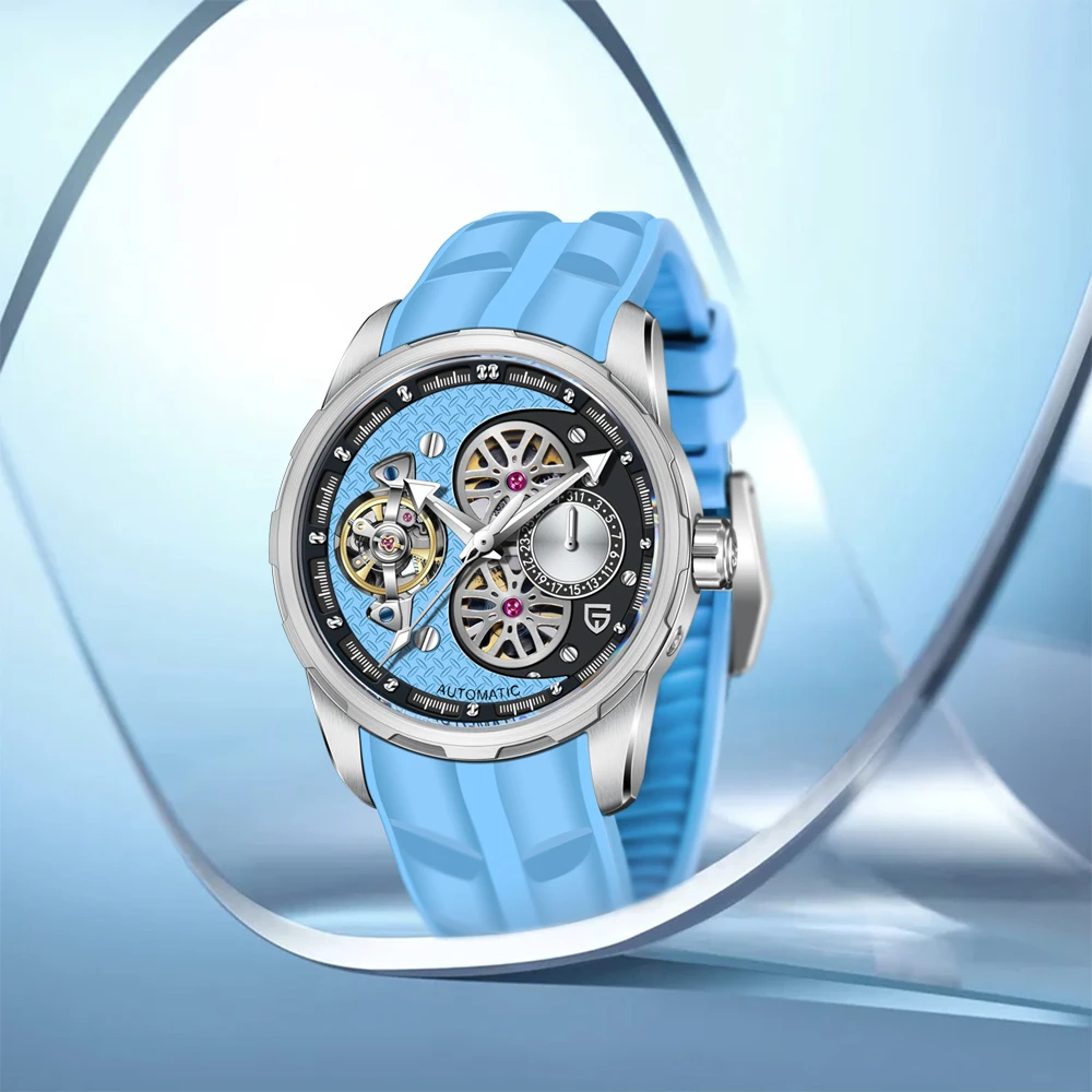 

Элитные механические автоматические часы PAGANI DESIGN, спортивные водонепроницаемые часы с кожаным ремешком, сапфировым стеклом и функцией даты, деловые часы для мужчин.