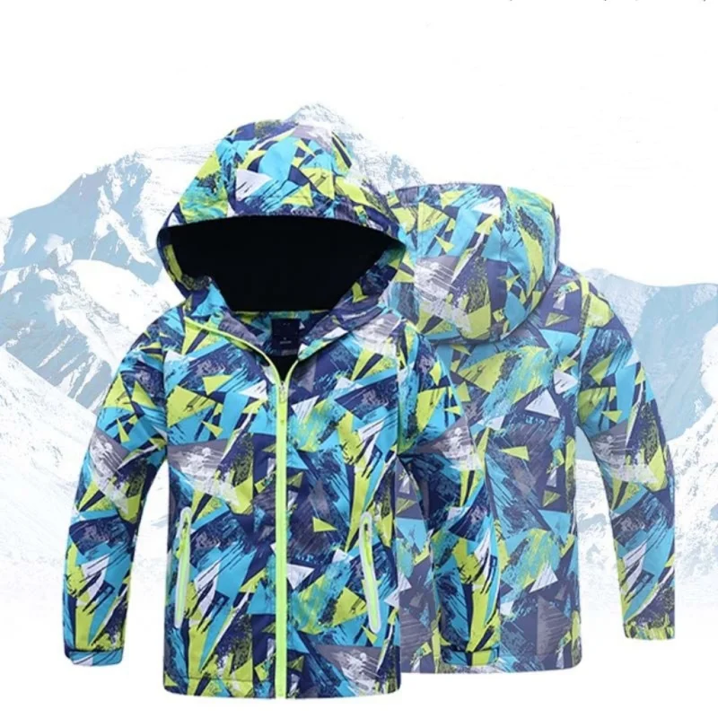 Dubbped Jackets for Children Outerwear Coats 2023 Spring Autumn Waterproof Windproof Fleece Hooded Kids Sport Clothing For Boys