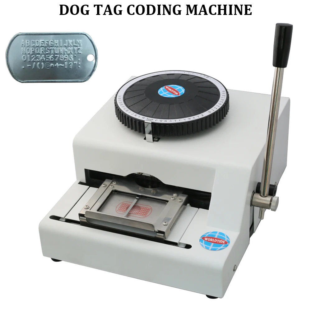 Dog Tag Military engraver Machine Manual Embossing Machine Stainless Steel Metal PVC Number 52 letters Characters