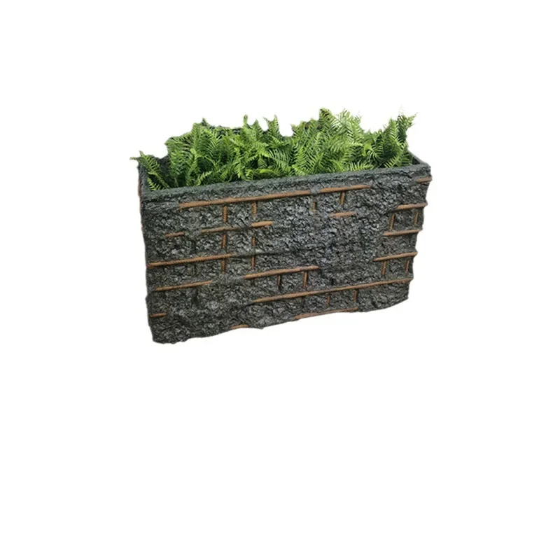 FRP flower box outdoor decorative plant green plant landscaping flower vase Rectangular flower pot