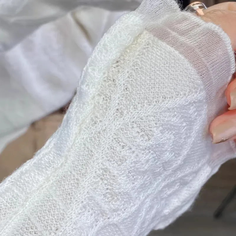 高級刺繍レース中空ダイヤモンドニットウールセーター女性の秋冬ロングスベベースレイヤーfハイカラー