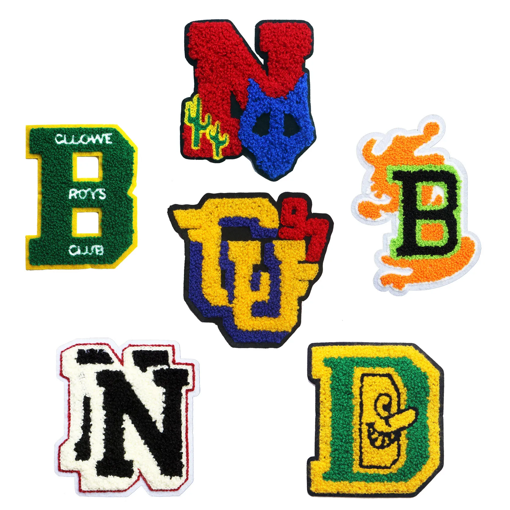 Trendy Cute Mixed Color Towel Sewing Letters DIY Logo Decoration Badge Clothing T-shirt Jacket