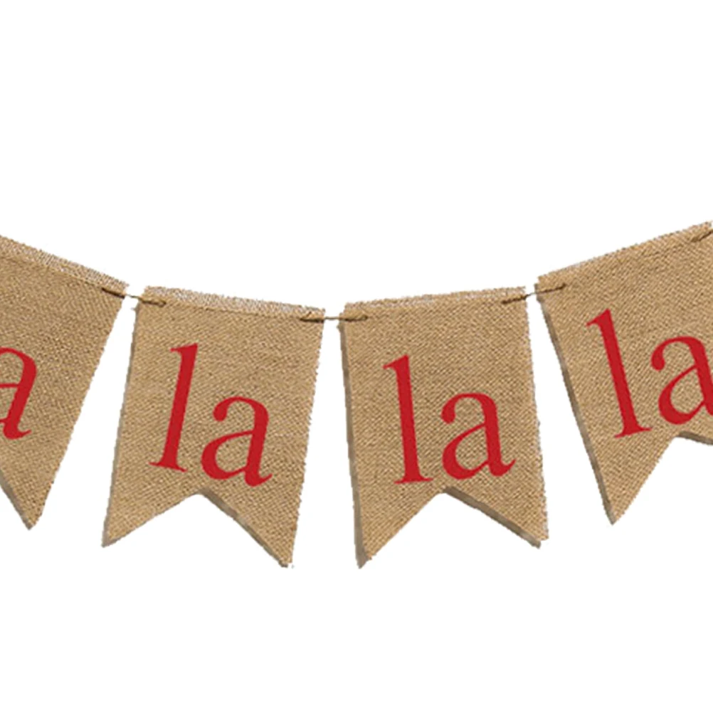 

Burlap Banner Christmas Party Hanging Bunting Xmas Party Pull Flag For Home Office Indoor Outdoor s Birthday Decoration