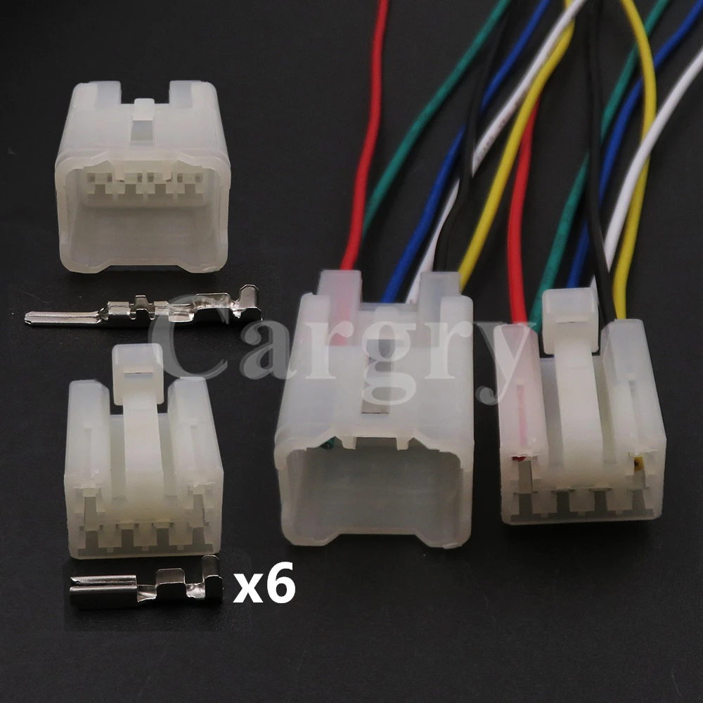 1 Set 6P MG610152 7122-1360 7123-1360 AC Assembly Auto Male Female Wiring Harness Socket Car Audio Modification Connector