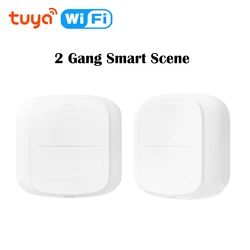 Tuya Smart WiFi Scene Switch Push Button Switch 2 Gang 4 Scene Wireless Smart Home Remote Controller Automation Scenario Switch