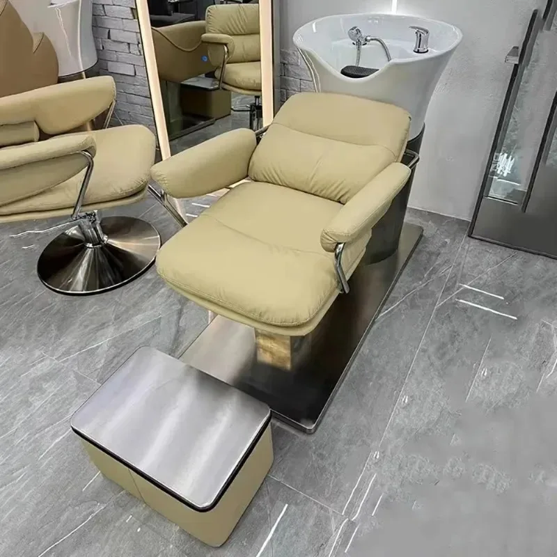 

Comfortable Ergonomic Hair Shampoo Bed Modern Trendy Simple Portable Shampoo Bed Fashion Lounge Cadeira De Barbearia Furniture