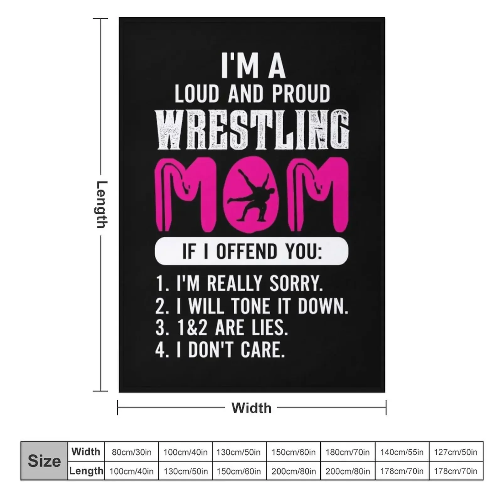 Loud And Proud Wrestling Mom Throw Blanket bed plaid Heavy Blankets