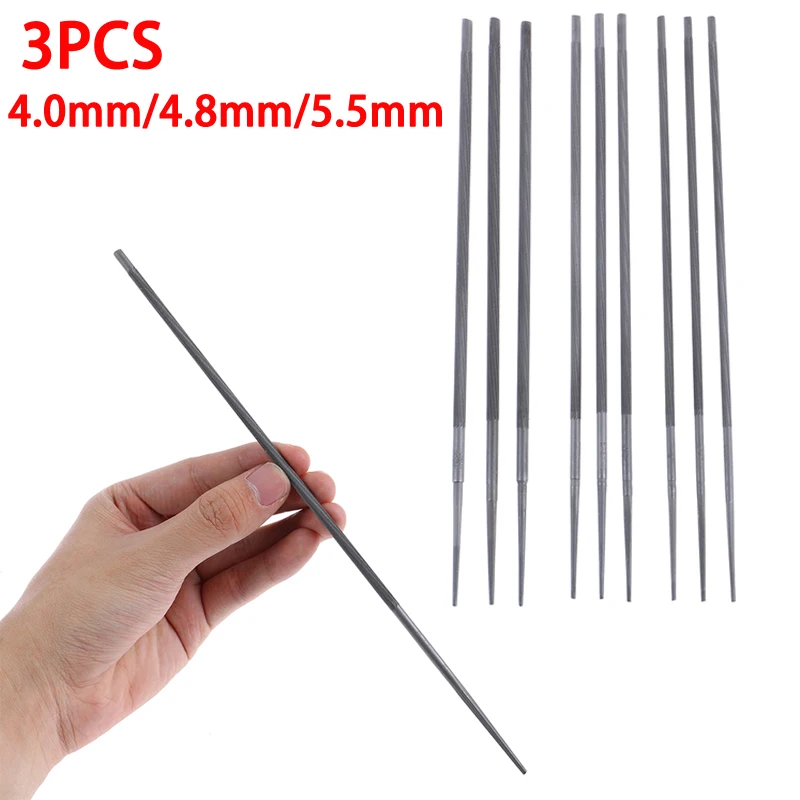 3pcs 4.0MM/4.8MM/5.5MM Round Chainsaw Saw Chain Files Sharpening Chainsaw Chains Hand Tools