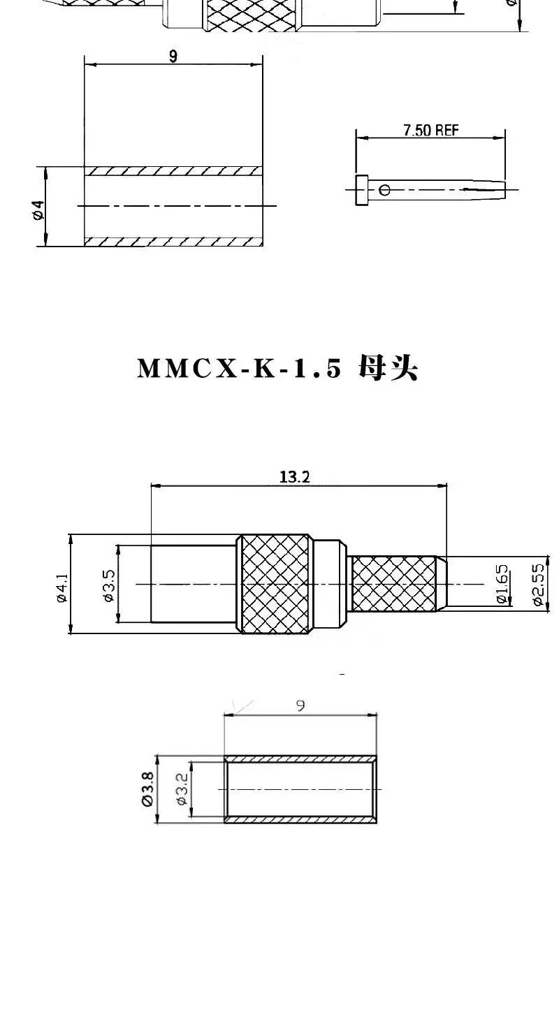1 Stück MCX-KE Buchse zum Löten auf Leiterplatte, MCX-JE-KWE Buchsenstecker, vierpolig, rechtwinklig, MCX SMD – Detail 8