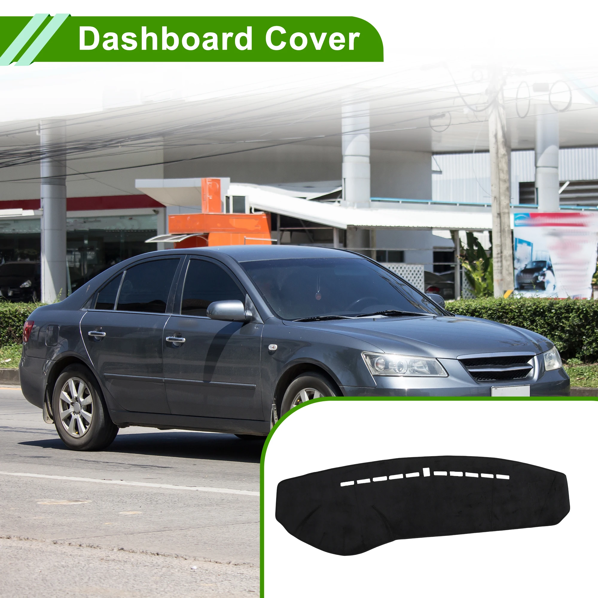 

Накладка на приборную панель UXCELL для Hyundai Sonata NF 2005-2009, черная, 1 шт.