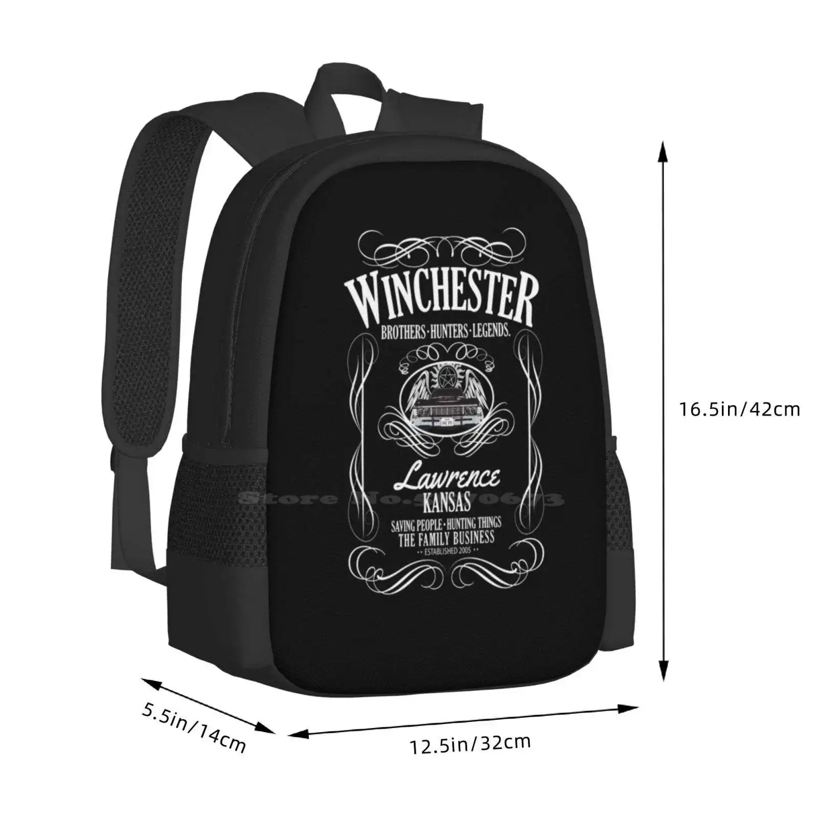 Winchester - American Legends Backpack For Student School Laptop Travel Bag Supernatural Sam Winchester Dean Winchester Bobby