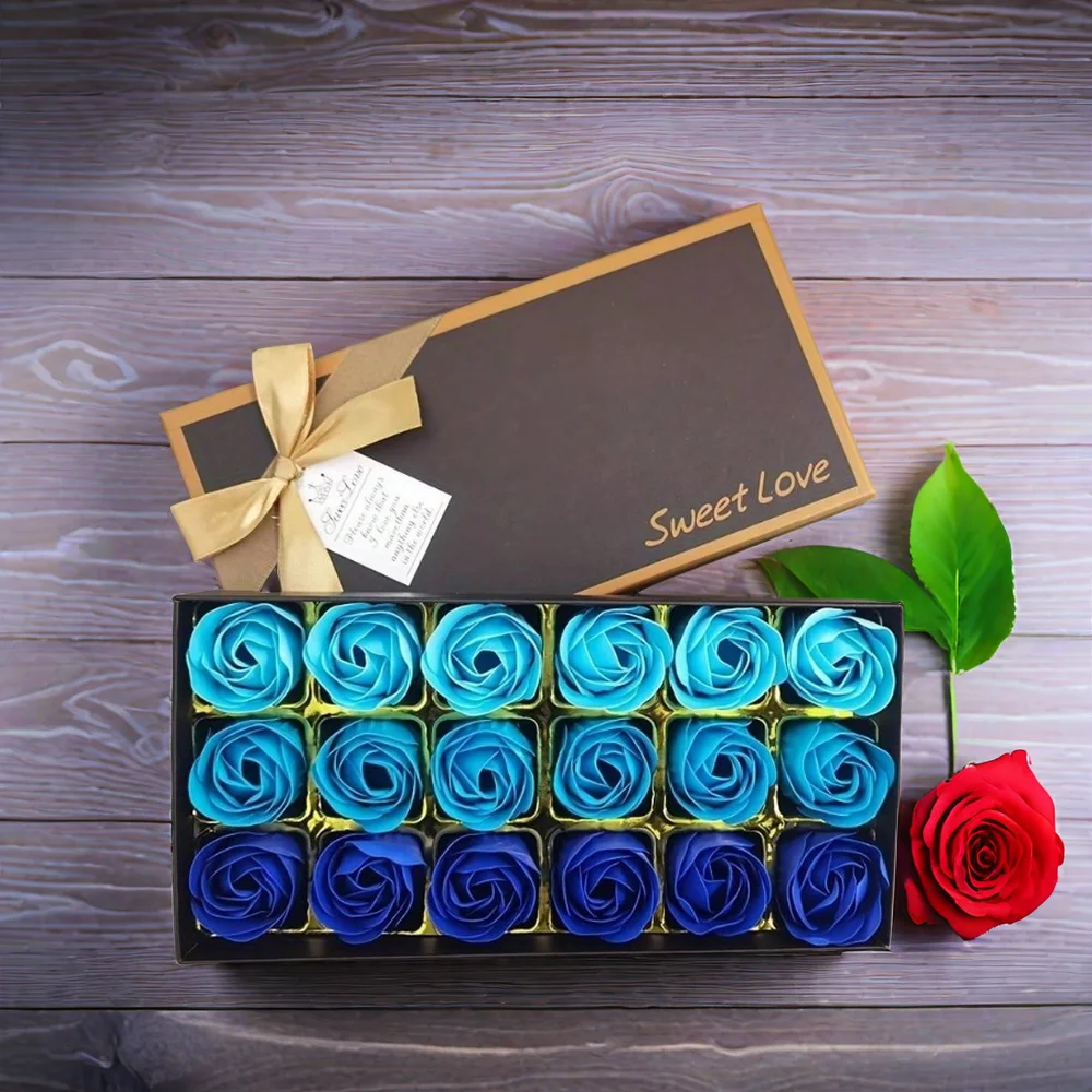 18Pcs/box Soap Rose Gift Box Eternal Flower Festival Party Supplies Creative Birthday Gift Living Room Decoration Fake Flowers