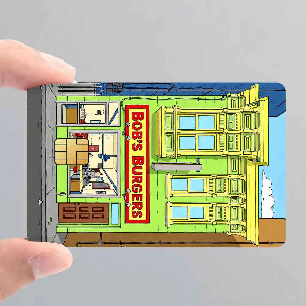 Cartoon B-Bob's B-Burgers Card Stickers for Bank Access Protective Waterproof Film Cover Sticker Surprise Gift