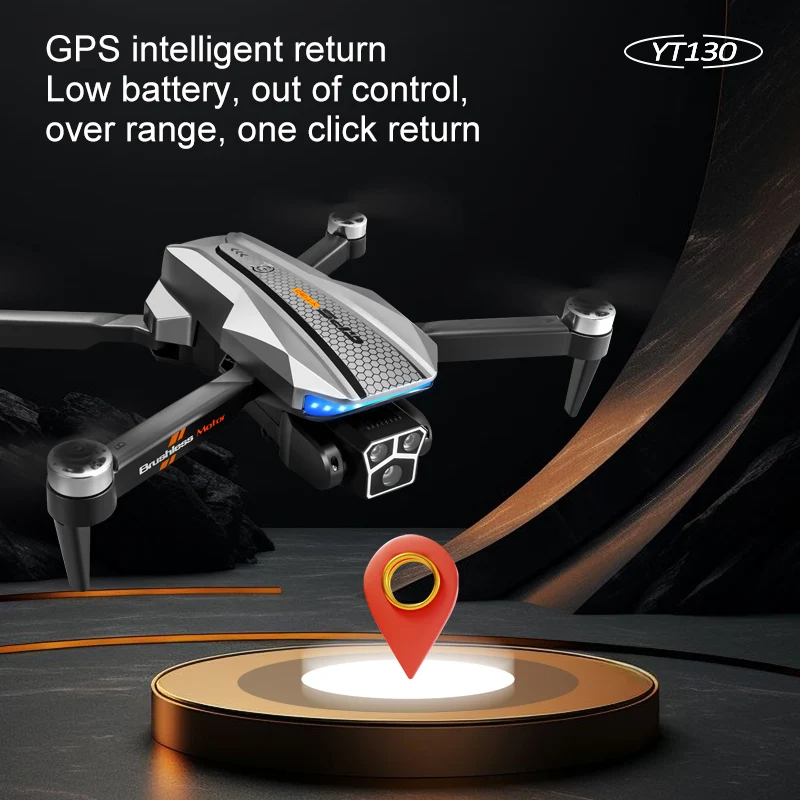 YT130 Folding Brushless GPS Drone Triple Camera Optical Flow Positioning Infrared Surface Obstacle Avoidance 5G Mapping Signal