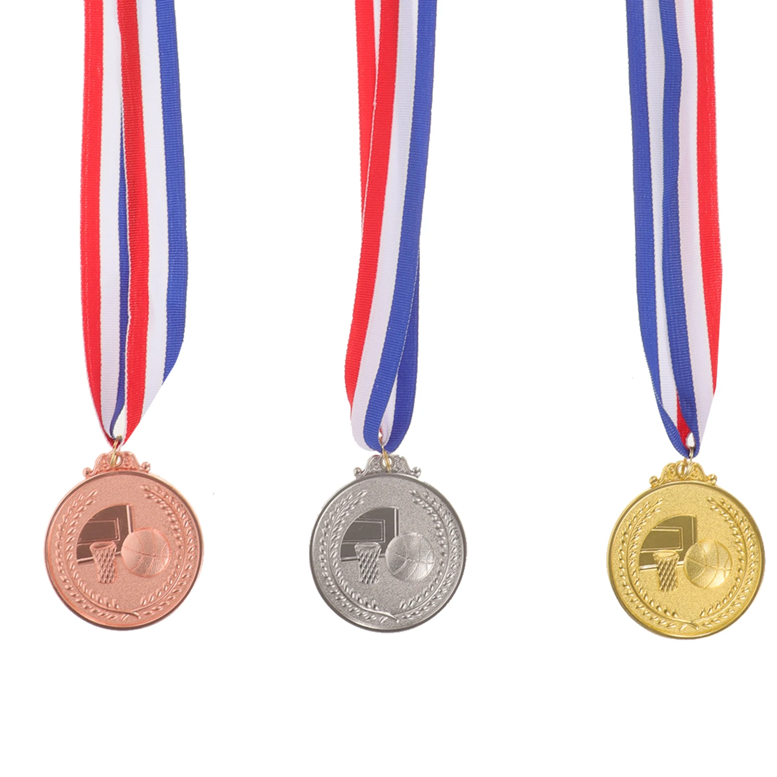 3pcs Basketball Medals Metal Award Medals Set For School Sports Competition Student Achievement Gifts Party Favors Champions